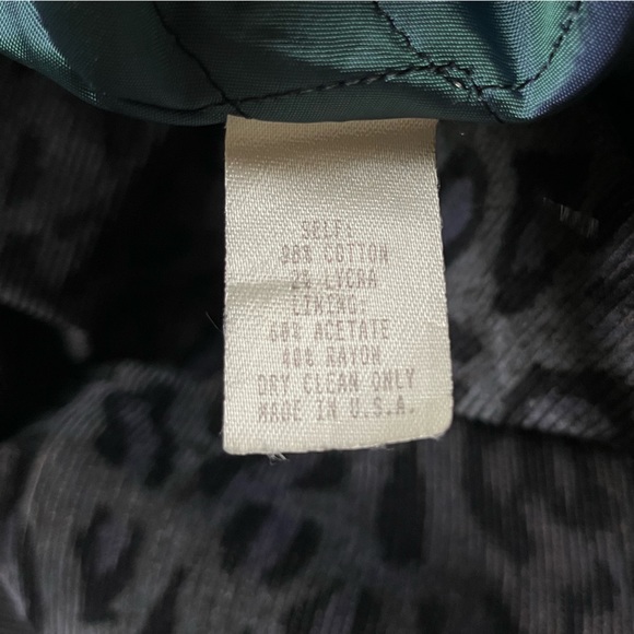 ❤️SOLD❤️ Nanette Lepore Grey Black Leopard Print Corduroy Jacket Coat Size 6 - Picture 5 of 5